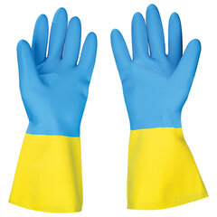 Перчатки латексно-неопреновые SCAFFA &laquo;Спектр&raquo;, КЩС-1, хлопчатобумажное напыление, размер 9, L (большой)