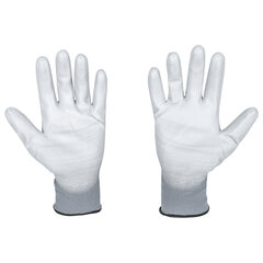 Перчатки нейлоновые SCAFFA &laquo;Базис&raquo;, полиуретановое покрытие (облив), размер 8, M (средний)