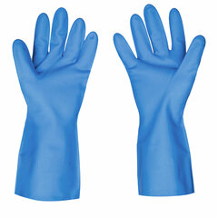 Перчатки нитриловые SCAFFA &laquo;Практик&raquo;, хлопчатобумажное напыление, КЩС-1, размер 11, XXL (экстра большой), синие