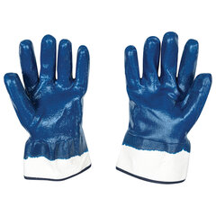 Перчатки хлопковые SCAFFA NBR4530, маслобензостойкие, облив нитрил, крага, размер 11, XXL (экстра большой), синие