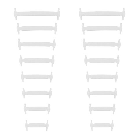 Шнурки силиконовые плоские БЕЛЫЕ 16 шт., ширина 7 мм, SHEGRA (ШЕГРА), 701716