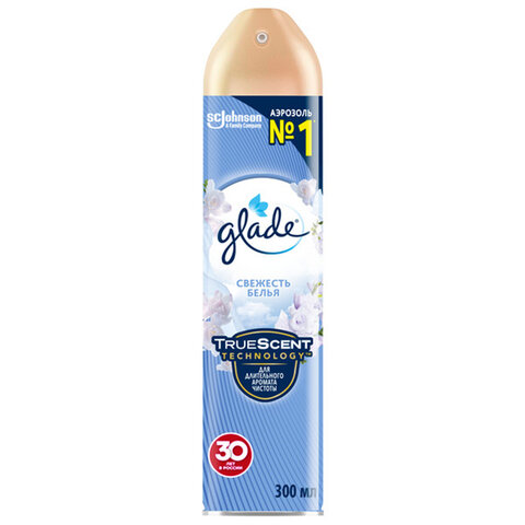 Освежитель воздуха аэрозольный 300мл GLADE "Свежесть белья", ш/к 33545