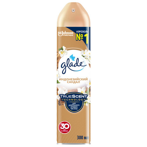 Освежитель воздуха аэрозольный 300мл GLADE "Индонезийский сандал", ш/к 33576