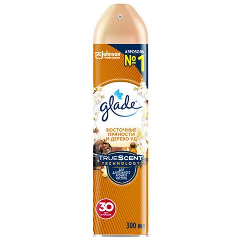 Освежитель воздуха аэрозольный 300 мл, GLADE "Восточные пряности и дерево уд", 864956