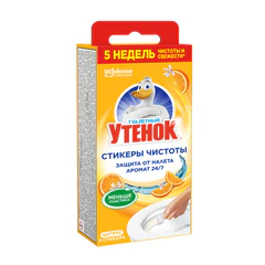 Освежитель/<wbr/>очиститель для унитаза/<wbr/>писсуара 3 шт., ТУАЛЕТНЫЙ УТЕНОК &laquo;Цитрус&raquo;, стикер чистоты