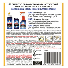 Освежитель/<wbr/>очиститель для унитаза/<wbr/>писсуара 6 шт. ТУАЛЕТНЫЙ УТЕНОК &laquo;Цитрус&raquo;, стикер чистоты