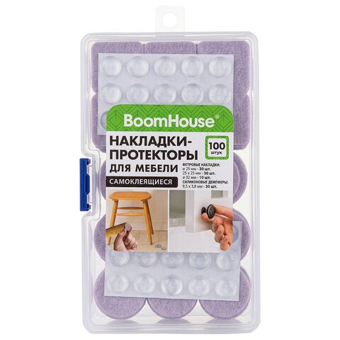 Накладки-протекторы для мебели самоклеящиеся НАБОР 100 предметов, BOOMHOUSE (БУМХАУС), 701832