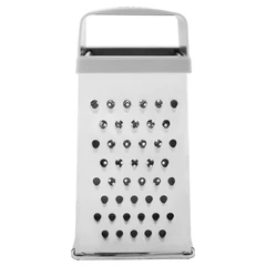 Терка 4 грани 22&times;11&times;8,5 см, белая жесть с пластиковой ручкой, BOOMHOUSE (БУМХАУС) Кварц, 701859
