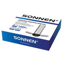 Сушилка для рук ВЫСОКОСКОРОСТНАЯ АНТИВАНДАЛЬНАЯ SONNEN HSD-A3898, 1400 Вт, 80 м/<wbr/>с, IPX1, 72 дБ, нержавеющая сталь, 701863