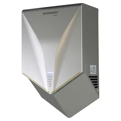 Сушилка для рук ВЫСОКОСКОРОСТНАЯ SONNEN HSD-A1011, 1000 Вт, 90 м/<wbr/>с, IPX4, пластик, серебристая, 701867