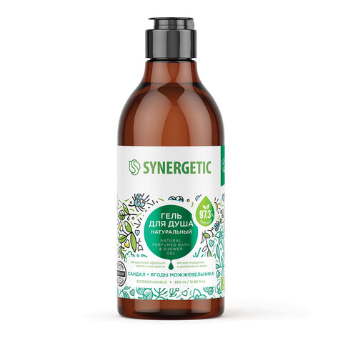 Гель для душа 380мл SYNERGETIC "Сандал и ягоды можжевельника" натуральный, биоразлагаемый, ш/к 51433