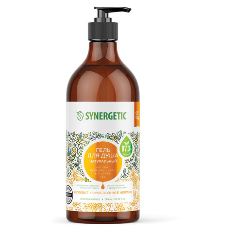 Гель для душа 750мл SYNERGETIC "Кумкват и чувственное нероли" натуральный, биоразлагаемый, ш/к 52898