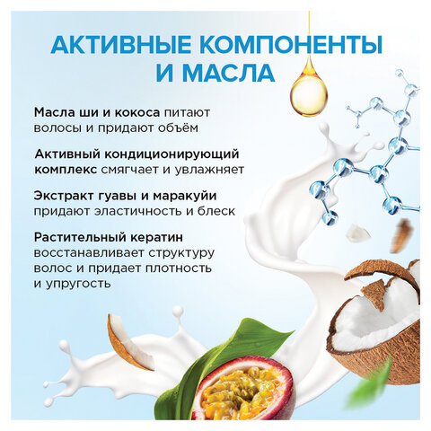 Бальзам для волос 400мл SYNERGETIC "Объём и укрепление волос", натуральный, ш/к 55073