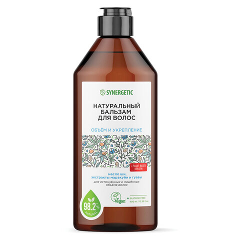 Бальзам для волос 400мл SYNERGETIC "Объём и укрепление волос", натуральный, ш/к 55073