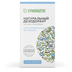 Дезодорант 50 мл, SYNERGETIC "Без запаха", роликовый, натуральный