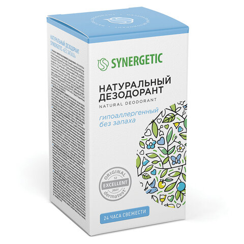 Дезодорант 50 мл, SYNERGETIC "Без запаха", роликовый, натуральный, 300015
