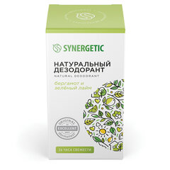 Дезодорант 50 мл, SYNERGETIC "Бергамот, зеленый лайм", роликовый, натуральный