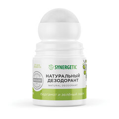 Дезодорант 50 мл, SYNERGETIC "Бергамот, зеленый лайм", роликовый, натуральный