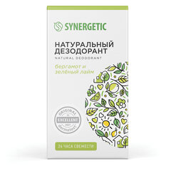 Дезодорант 50 мл, SYNERGETIC "Бергамот, зеленый лайм", роликовый, натуральный
