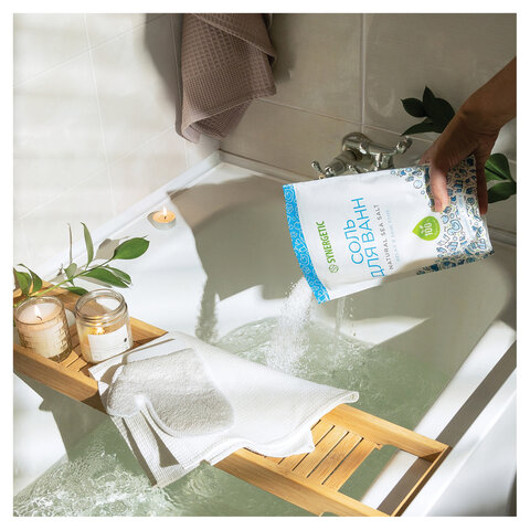 Соль для ванн 1 кг, SYNERGETIC "Детокс и расслабление", морская, натуральная, 300011