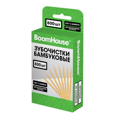 Зубочистки бамбуковые 800 шт. в коробке с подвесом, BOOMHOUSE (БУМХАУС), 701955