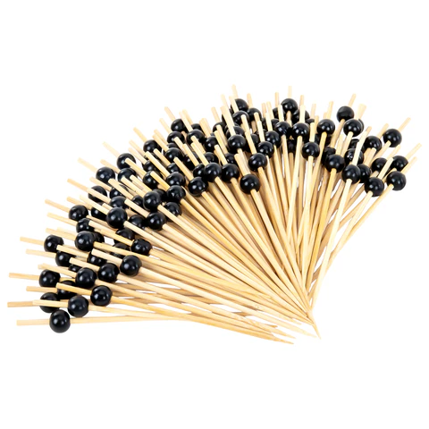 Шпажки-пики для канапе бамбуковые форма "Жемчужина чёрная" 12 см, 100 шт., BOOMHOUSE (БУМХАУС), 701967 - фото 4