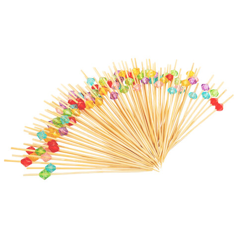 Шпажки-пики для канапе бамбуковые форма "Кристалл" цвет микс 12 см, 100 шт., BOOMHOUSE (БУМХАУС), 701970 - фото 3