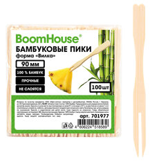 Шпажки-пики для канапе бамбуковые, ВИЛКА 9 см, 100 шт., BOOMHOUSE (БУМХАУС), 701977