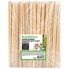 Палочки для суши бамбуковые 23 см, 100 ПАР, в индивидуальной упаковке, BOOMHOUSE (БУМХАУС), 701978