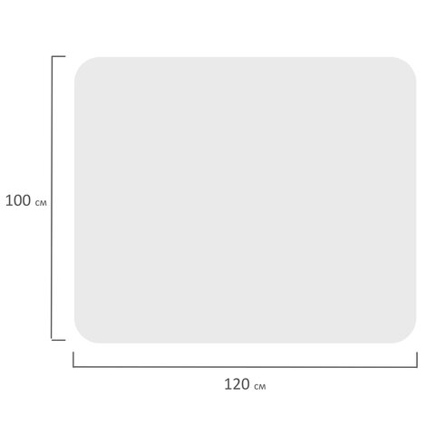 Коврик защитный напольный BRABIX, эконом, ПЭТ, 100*120 см, глянец, 0,5мм, рулон в коробе, 701979