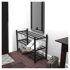 Полка для обуви BRABIX &laquo;SMART SR-007&raquo;, 710&times;285&times;498 мм, ЛОФТ, 3 полки, металл, чёрная, 701980