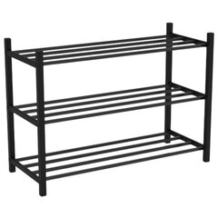 Полка для обуви BRABIX "SMART SR-007", 710х285х498 мм, ЛОФТ, 3 полки, металл, чёрная, 701980