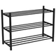 Полка для обуви BRABIX "SMART SR-007", 710х285х498 мм, ЛОФТ, 3 полки, металл, чёрная, 701980