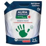 Мыло жидкое антибактериальное для всей семьи 2,5 л, AURA ANTIBACTERIAL "Алоэ вера", дой-пак, 13767