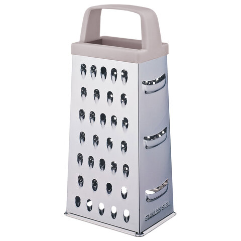 Терка 4-х сторонняя 20см, нержавеющая сталь, пластиковая ручка, PRIMAURA, 702082 - фото 2