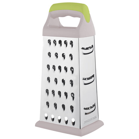 Терка 4-х сторонняя 24см, нержавеющая сталь, пластиковая ручка, прорез.основание, PRIMAURA, 702084 - фото 2