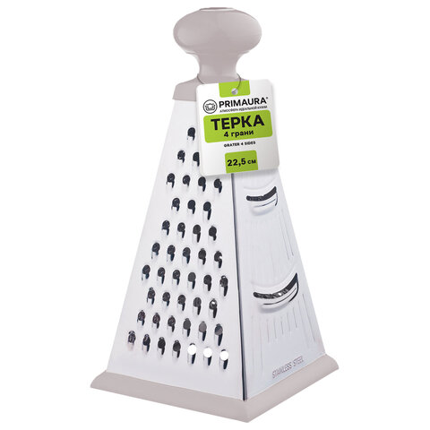 Терка 4-х сторонняя 22,5 см, нержавеющая сталь, круглая пластиковая ручка, PRIMAURA, 702088