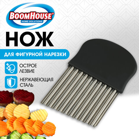 Нож для фигурной нарезки, 13,5 см, нержавеющая сталь, черный, BOOMHOUSE (БУМХАУС), 702096 - фото 4