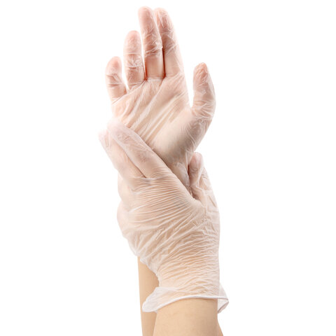 Перчатки виниловые универсальные 50 пар (100 шт.), размер S (малый), белые, RABBITEX (РАББИТЕКС) Standard, 702163 - фото 6