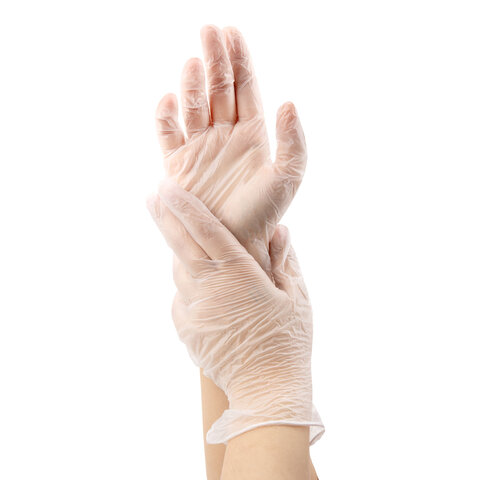 Перчатки виниловые универсальные 50 пар (100 шт.), размер M (средний), белые, RABBITEX (РАББИТЕКС) Standard, 702164 - фото 6