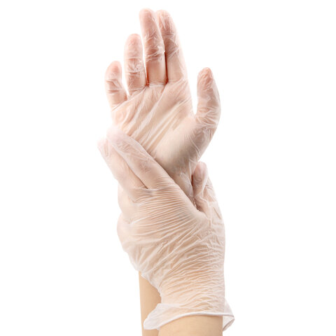 Перчатки виниловые универсальные 50 пар (100 шт.), размер L (большой), белые, RABBITEX (РАББИТЕКС) Standard, 702165 - фото 6