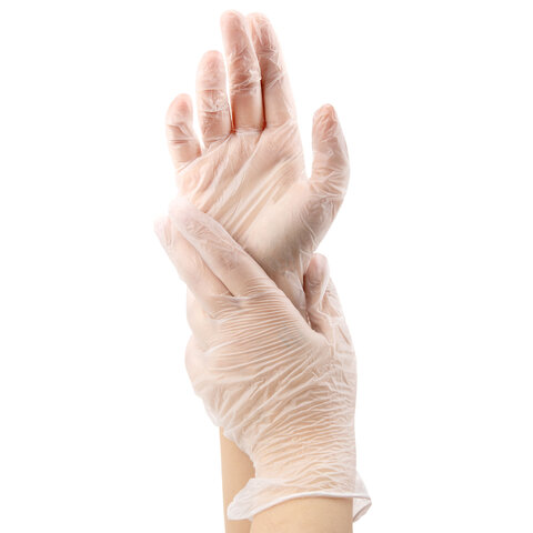 Перчатки виниловые универсальные 50 пар (100 шт.), размер XL (очень большой), белые, RABBITEX (РАББИТЕКС) Standard, 702166 - фото 6