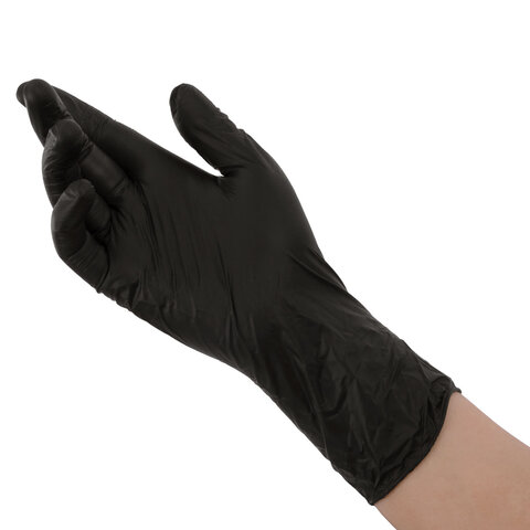 Перчатки виниловые универсальные 50 пар (100 шт.), размер S (малый), черные, RABBITEX (РАББИТЕКС) Standard, 702167 - фото 2