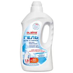 Гель для стирки всех видов тканей универсальный 1,5 л, LAIMA PROFESSIONAL &laquo;Альпийская Свежесть&raquo;, 702185