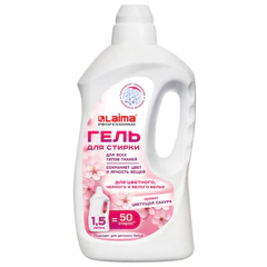 Гель для стирки всех видов тканей универсальный 1,5 л, LAIMA PROFESSIONAL &laquo;Цветущая сакура&raquo;, 702186