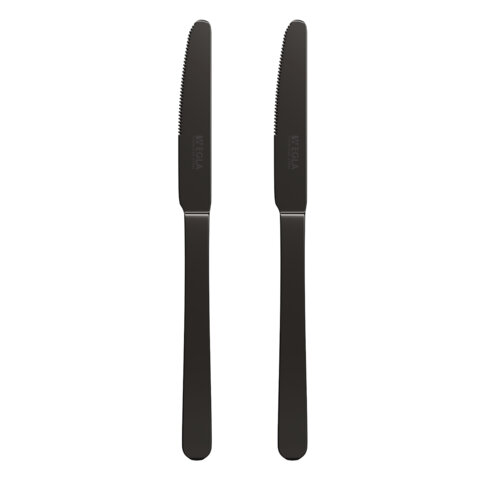Ножи столовые BLACK, НАБОР 2 шт, на подвесе, нержавеющая сталь, черные, WEGLA, 702271