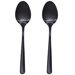 Ложки столовые BLACK, НАБОР 2 шт., на подвесе, нержавеющая сталь, черные, WEGLA (ВЕГЛА), 702272