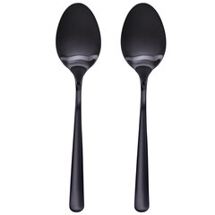 Ложки чайные BLACK, НАБОР 2 шт., на подвесе, нержавеющая сталь, черные, WEGLA (ВЕГЛА), 702274