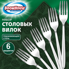 Вилки столовые CLASSIC, НАБОР 6 шт., на подвесе, нержавеющая сталь, серебристые, BOOMHOUSE (БУМХАУС), 702281