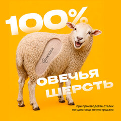 Стельки для обуви ИЗ 100% ОВЕЧЬЕЙ ШЕРСТИ УНИВЕРСАЛЬНЫЙ размер RU 34-45/EU 35-46, SHEGRA (ШЕГРА), 702298